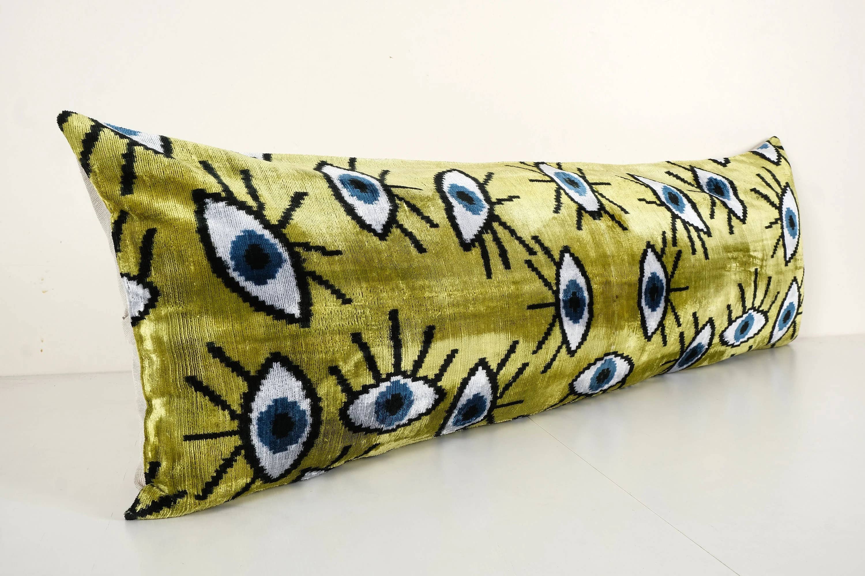 Silk Ikat Velvet Pillow Cover | 16'' x 48''