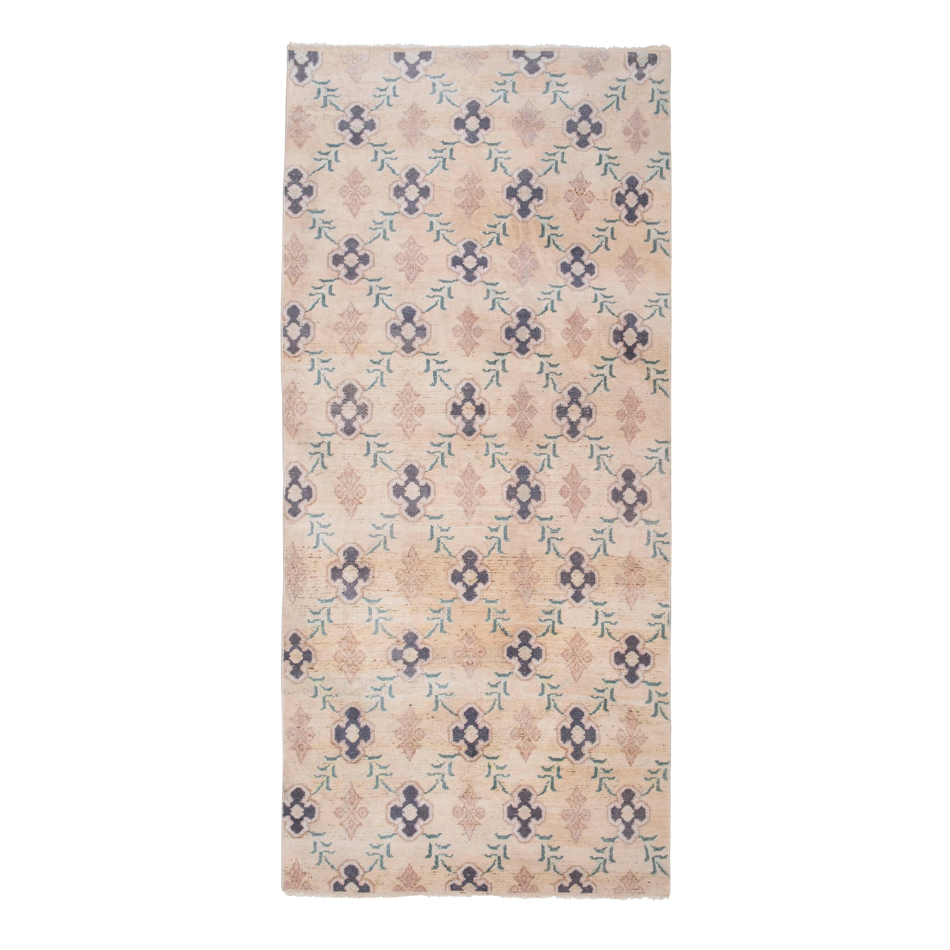 Vintage Turkish Karapinar Runner Rug 4'2'' x 9'2''