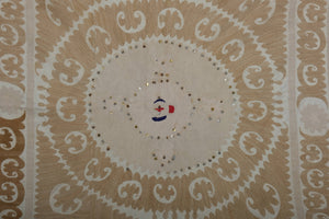 Hand-Embroidered Suzani Wall Hanging & Tablecloth 4'3'' x 4'6''