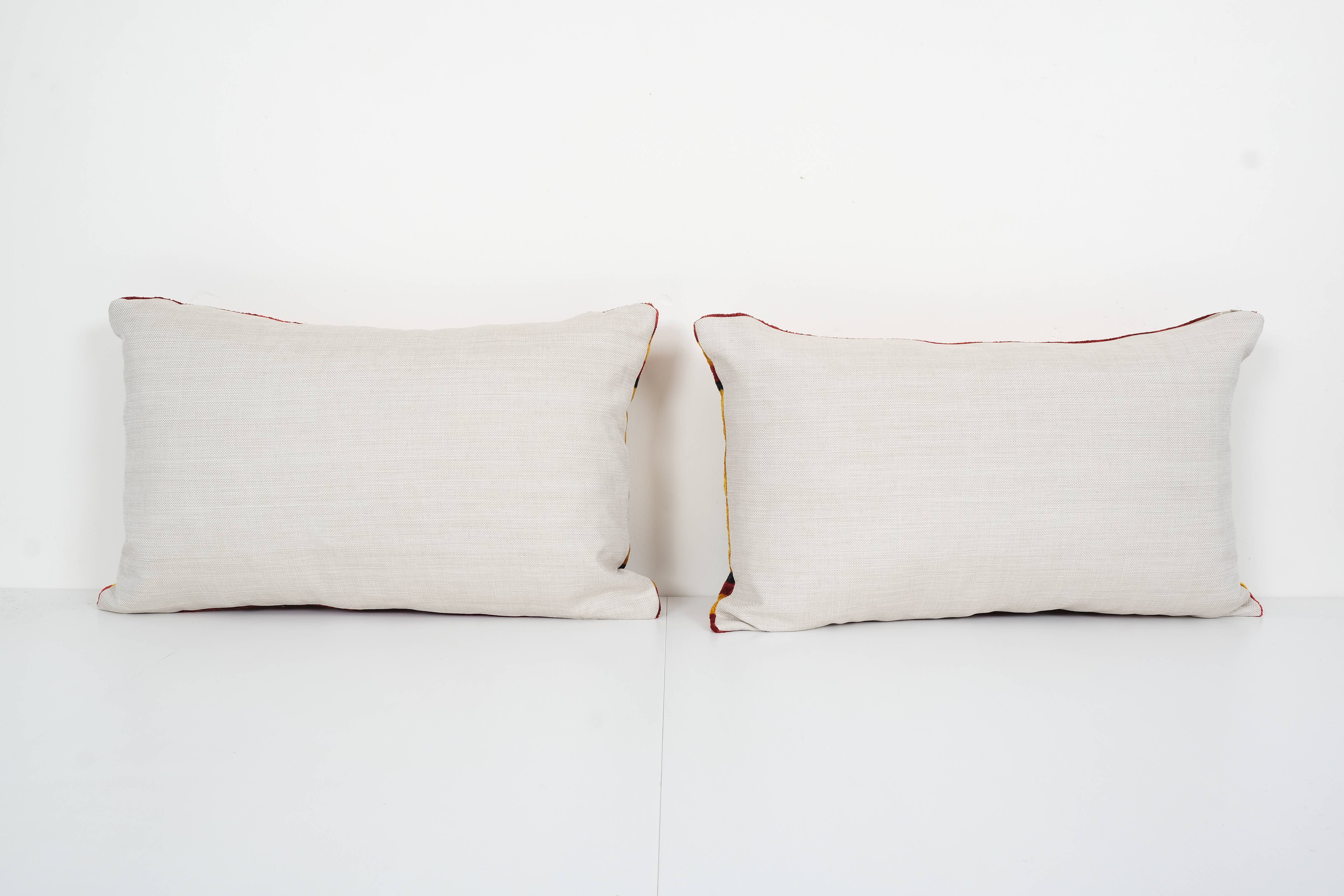 Silk Ikat Velvet Pillow Cover Set of 2 | 15'' x 23''