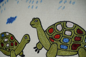 Turtle Suzani Pillow Cover | 18'' x 19''