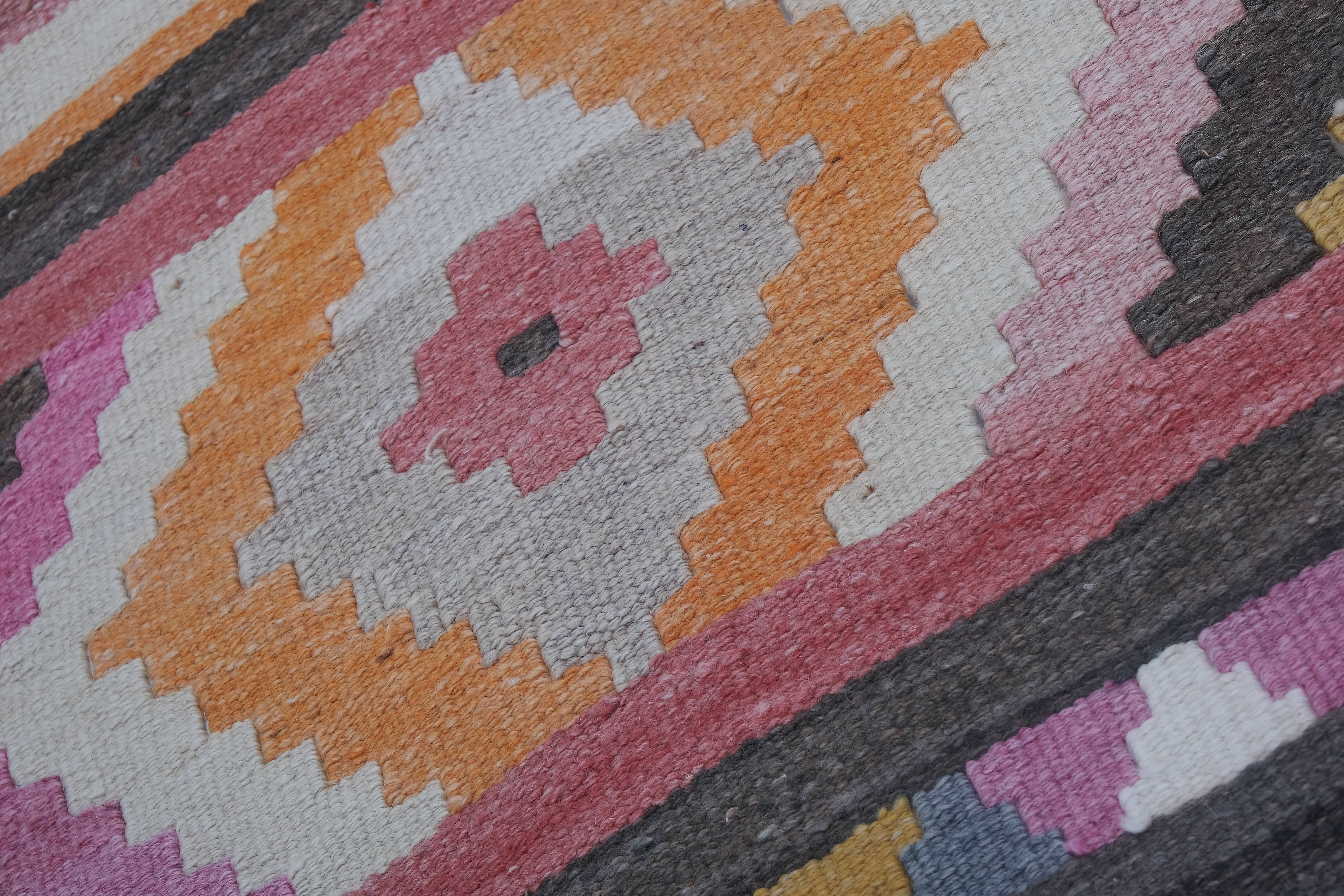 Vintage Turkish Kilim Runner 2'7'' x 9'