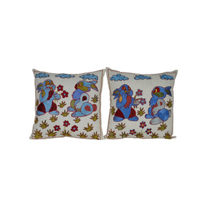 Rabbit Suzani Pillow Cover | 18'' x 18''