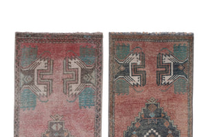 Vintage Oushak Yastik Rugs Set of 2 | 18'' x 38''