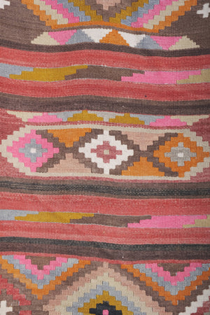 Vintage Turkish Kilim Runner 2'4'' x 23'