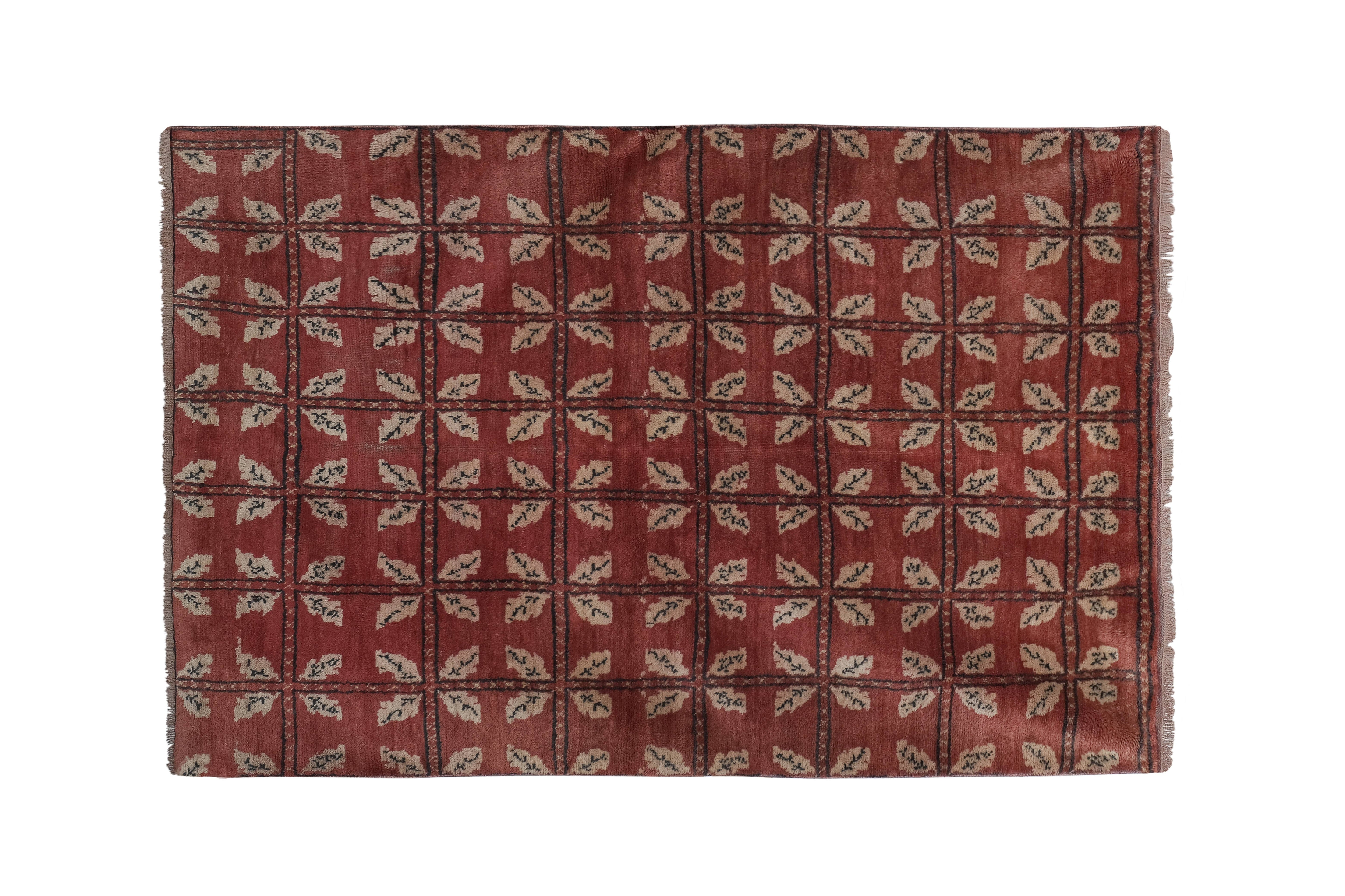 Vintage Turkish Kars Oushak Rug 4'8'' x 6'9''
