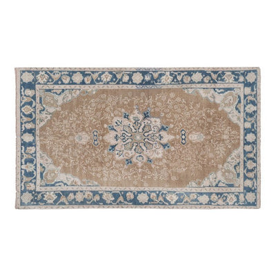 Vintage Tan Wool Anatolian Karapinar Rug 4'9" X 7'11"