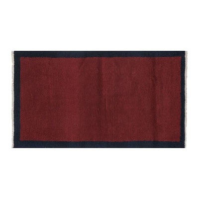 1960s Vintage Organic Savy Red Wool Turkish Shaggy Rug 3'5'' X 5'7''