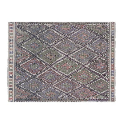 1960s Mid Century Turkish Full Embroidered Cicim Rug 4'11'' X 6'5''