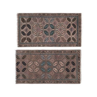 Distressed Low Pile Yastik Rug - a Pair