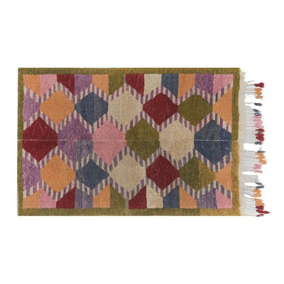 1970 Vintage Handmade Turkish Small Shaggy Tulu Rug 3'7'' X 4'7''