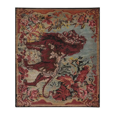 Vintage Lion Rug 4'11'' X 5'9''
