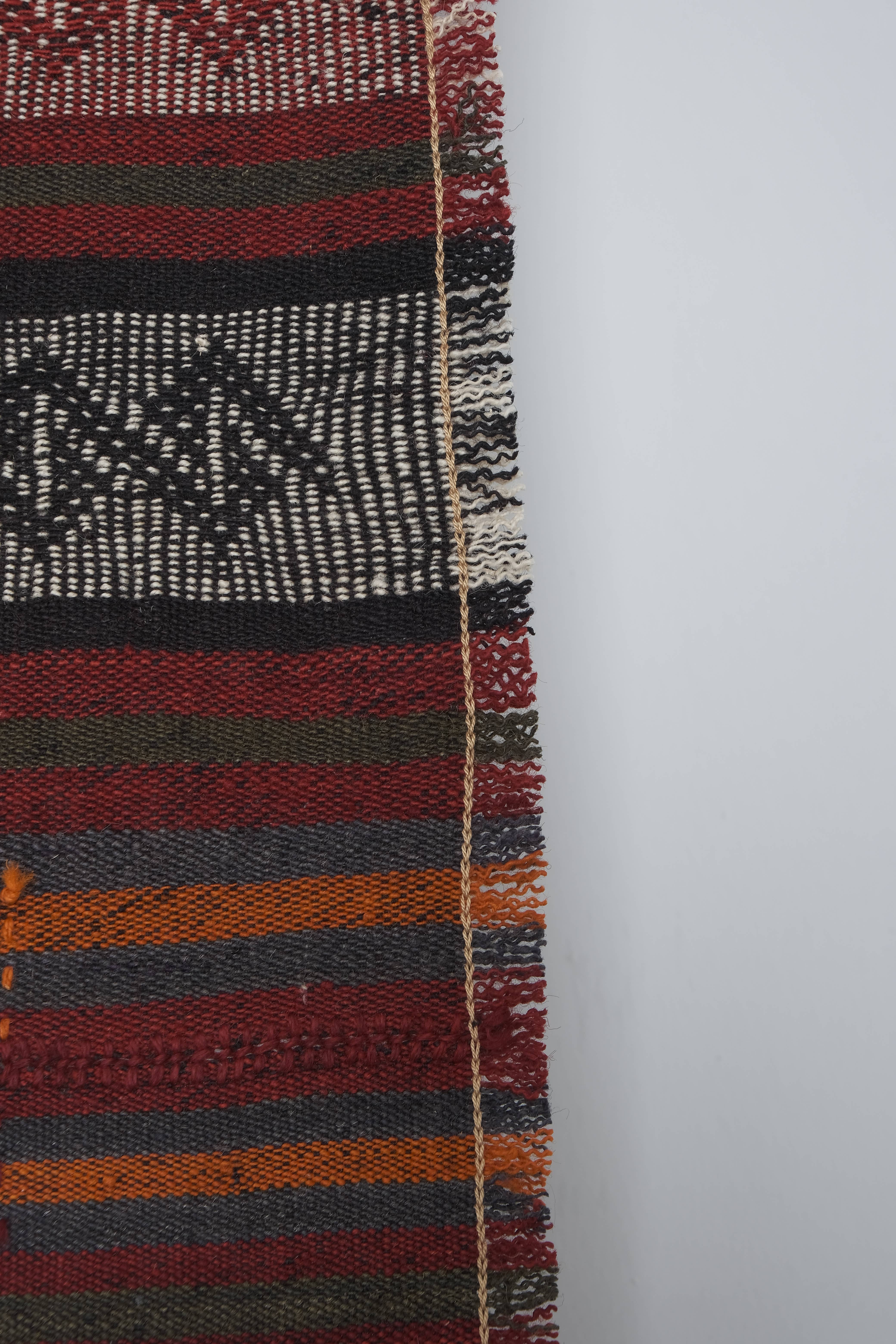 Vintage Turkish Kilim Rug 4'4'' x 13'