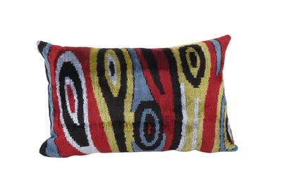 Silk Ikat Velvet Pillow Cover Set of 2 | 16'' x 24''