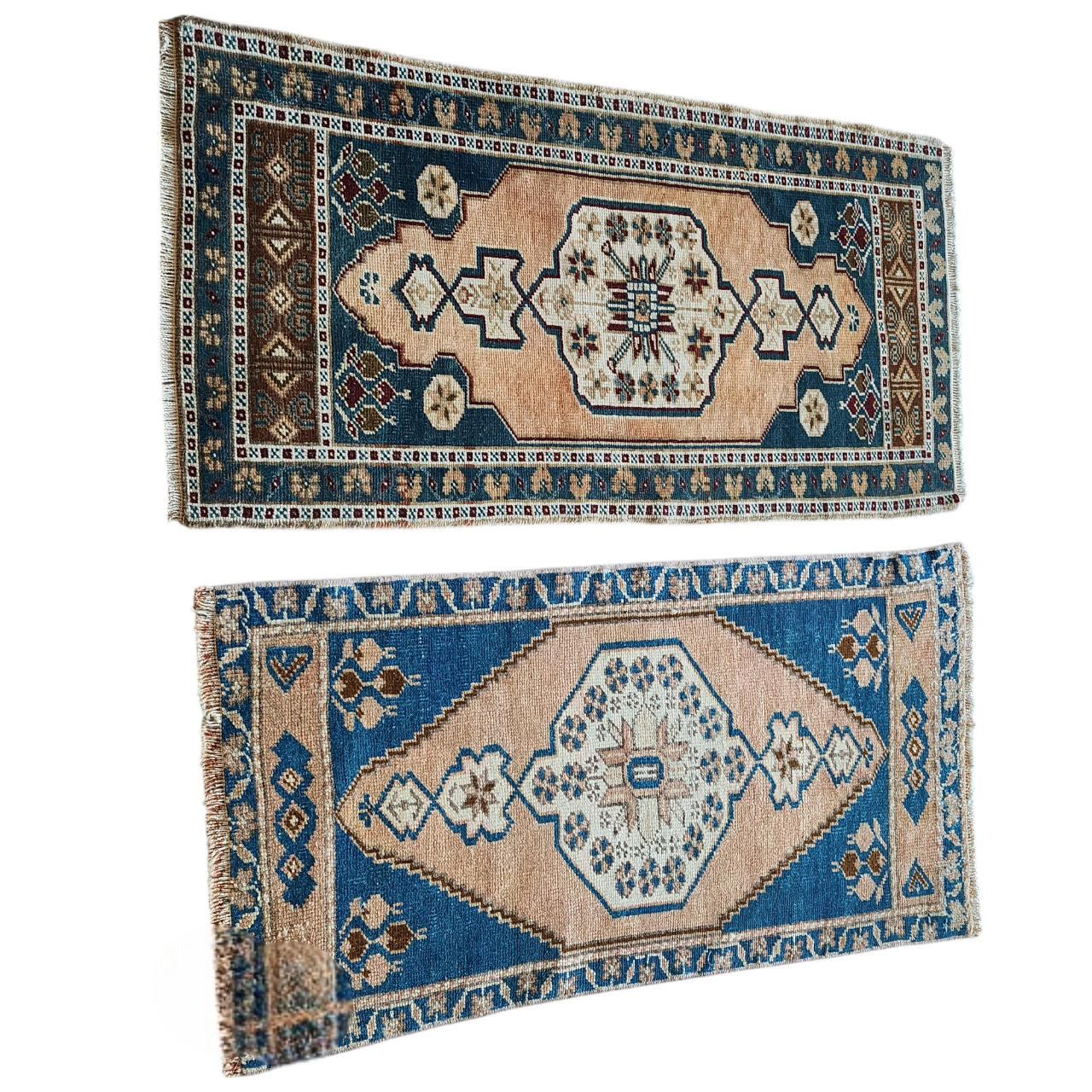 Vintage Turkish Yastik Rugs Set of 2 | 22'' x 42''