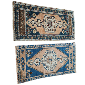 Vintage Turkish Yastik Rugs Set of 2 | 22'' x 42''