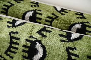 Silk Ikat Velvet Pillow Cover Set of 3 | 16'' x 51''