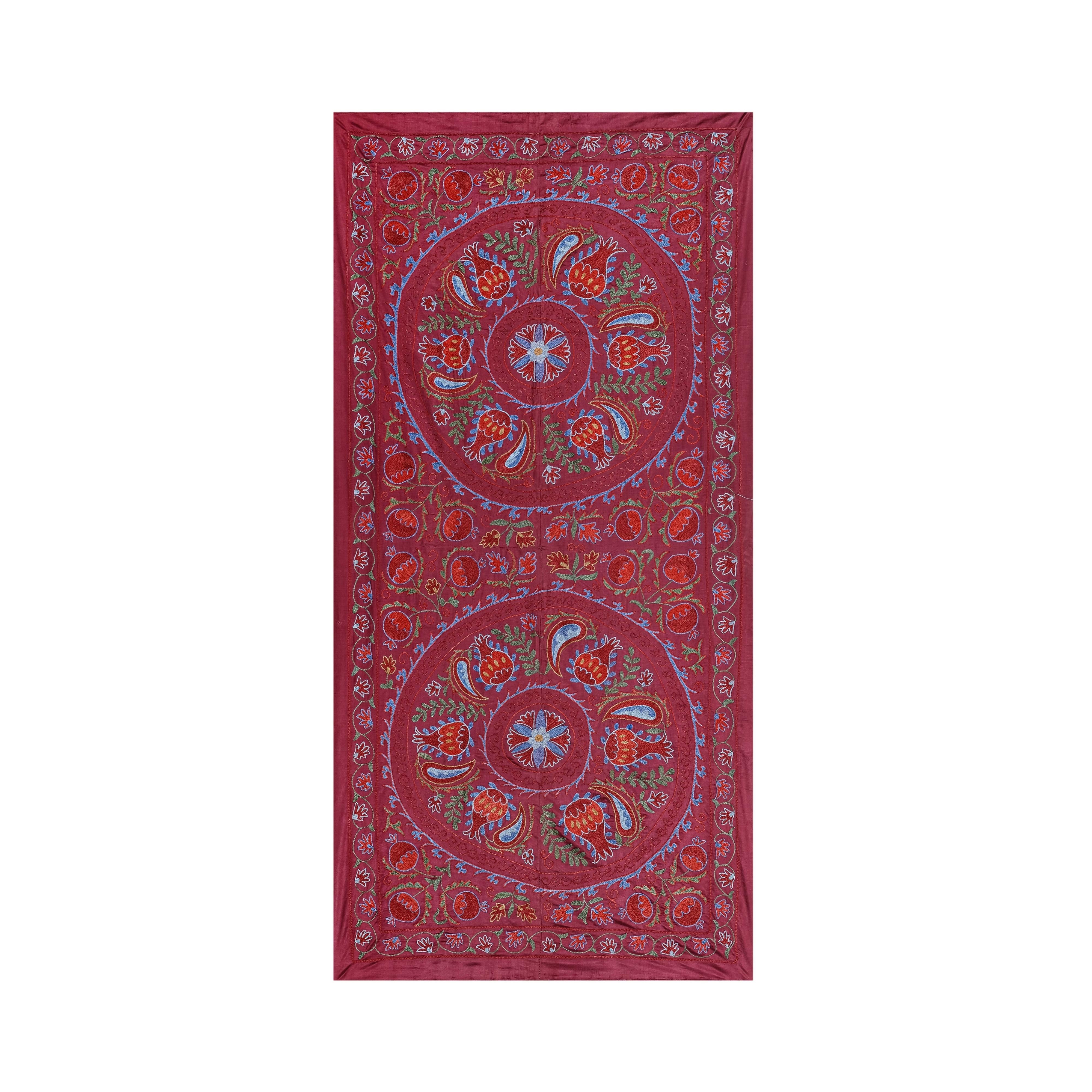 Silk Suzani Wall Hanging & Bedspread | 3'1'' x 6'2''