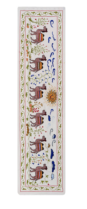 Camel Silk Suzani Wall Hanging & Bedspread 1'8'' x 6'3''