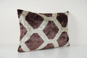 Silk Ikat Velvet Pillow Cover | 16'' x 24''