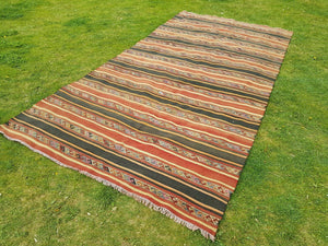Vintage Turkish Kilim Rug 5'8'' x 10'11''