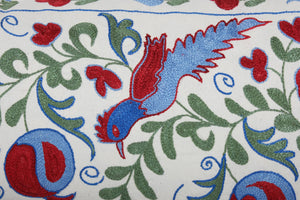 Bird Suzani Bedding Pillow Cover | 18'' x 38''