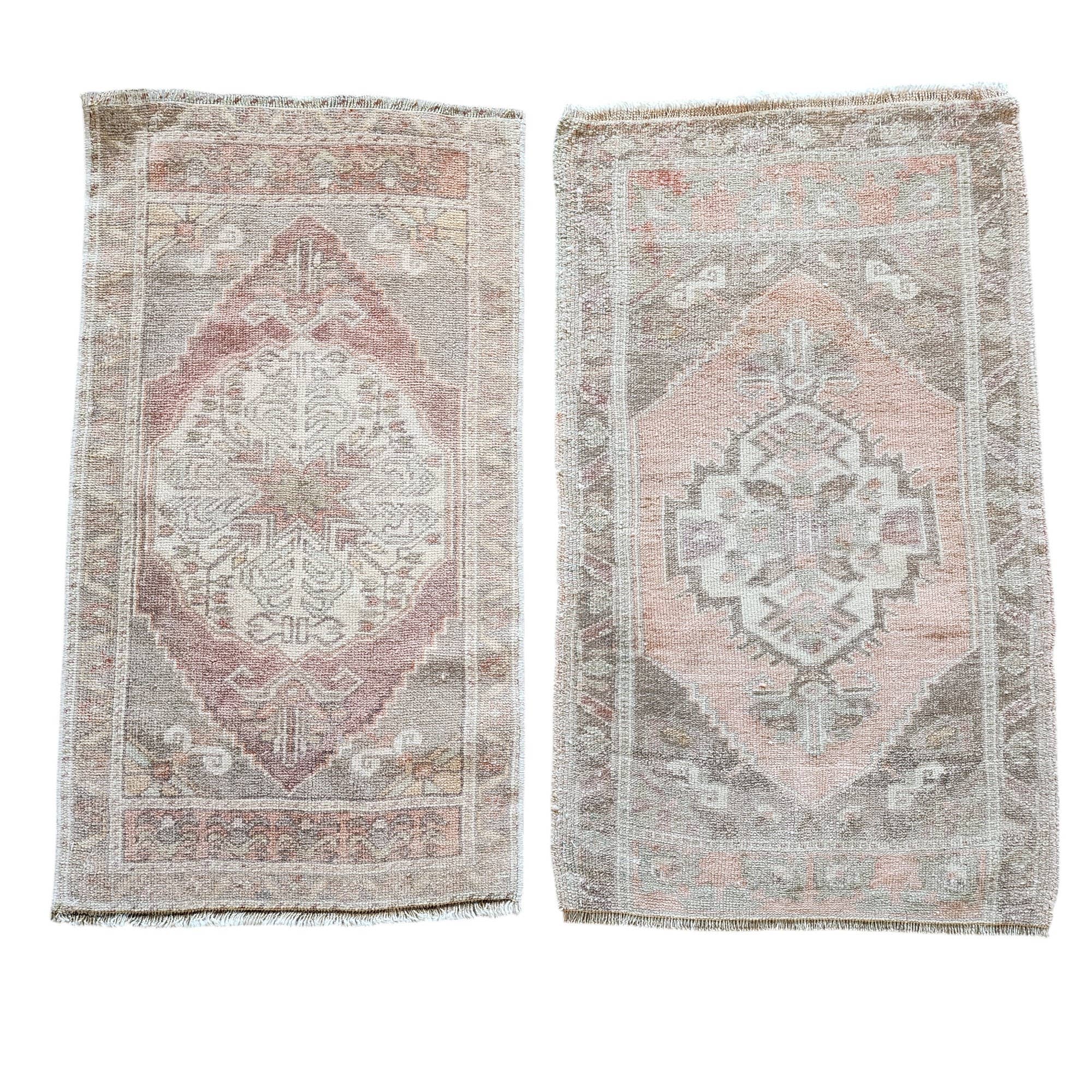 Vintage Turkish Yastik Rugs Set of 2 | 21'' x 38''