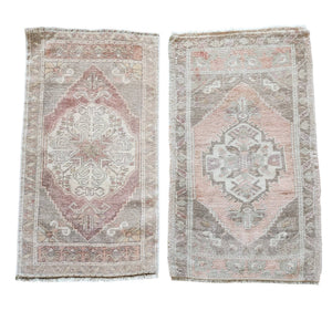 Vintage Turkish Yastik Rugs Set of 2 | 21'' x 38''