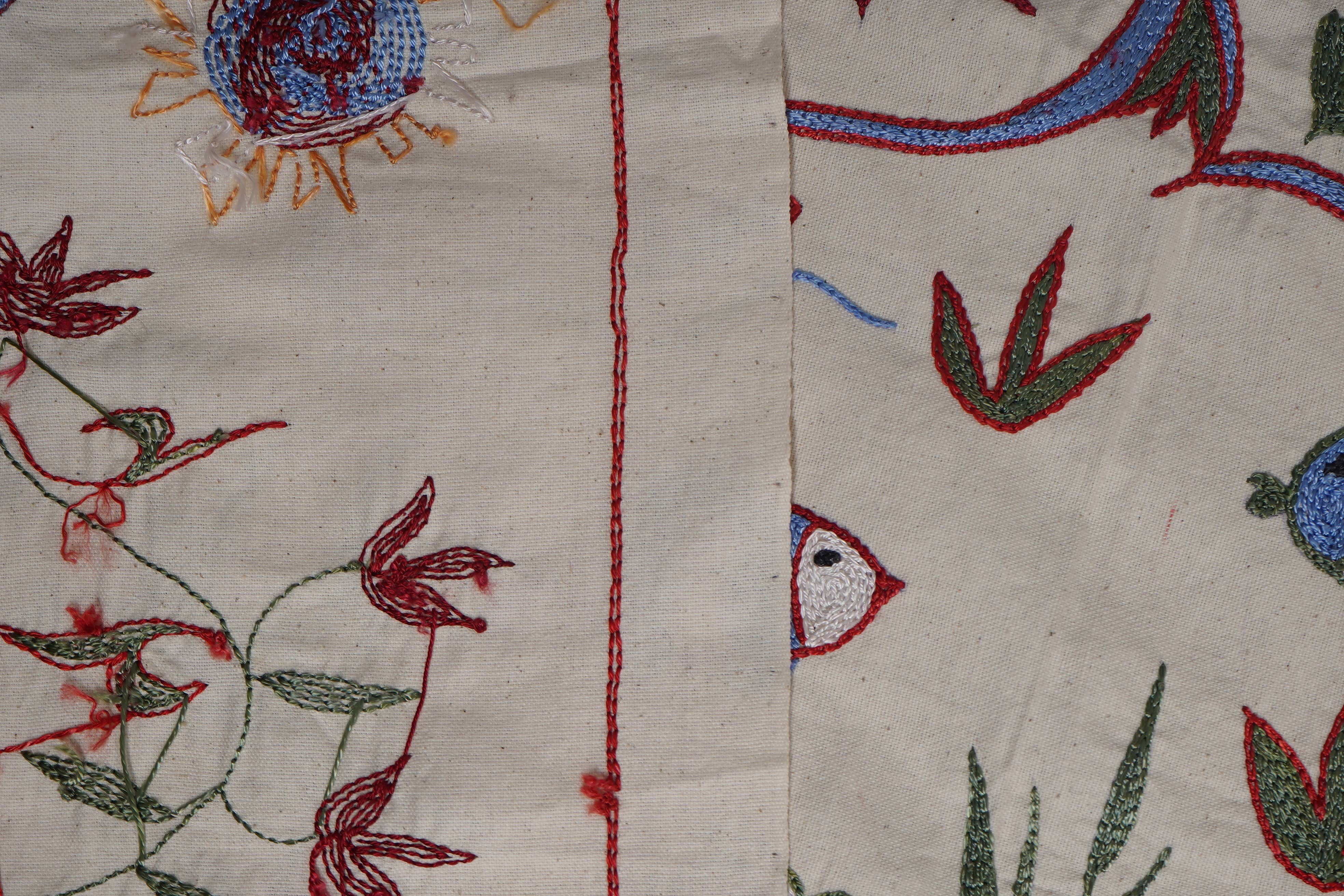 Fish Suzani Wall Hanging & Tablecloth | 20'' x 58''