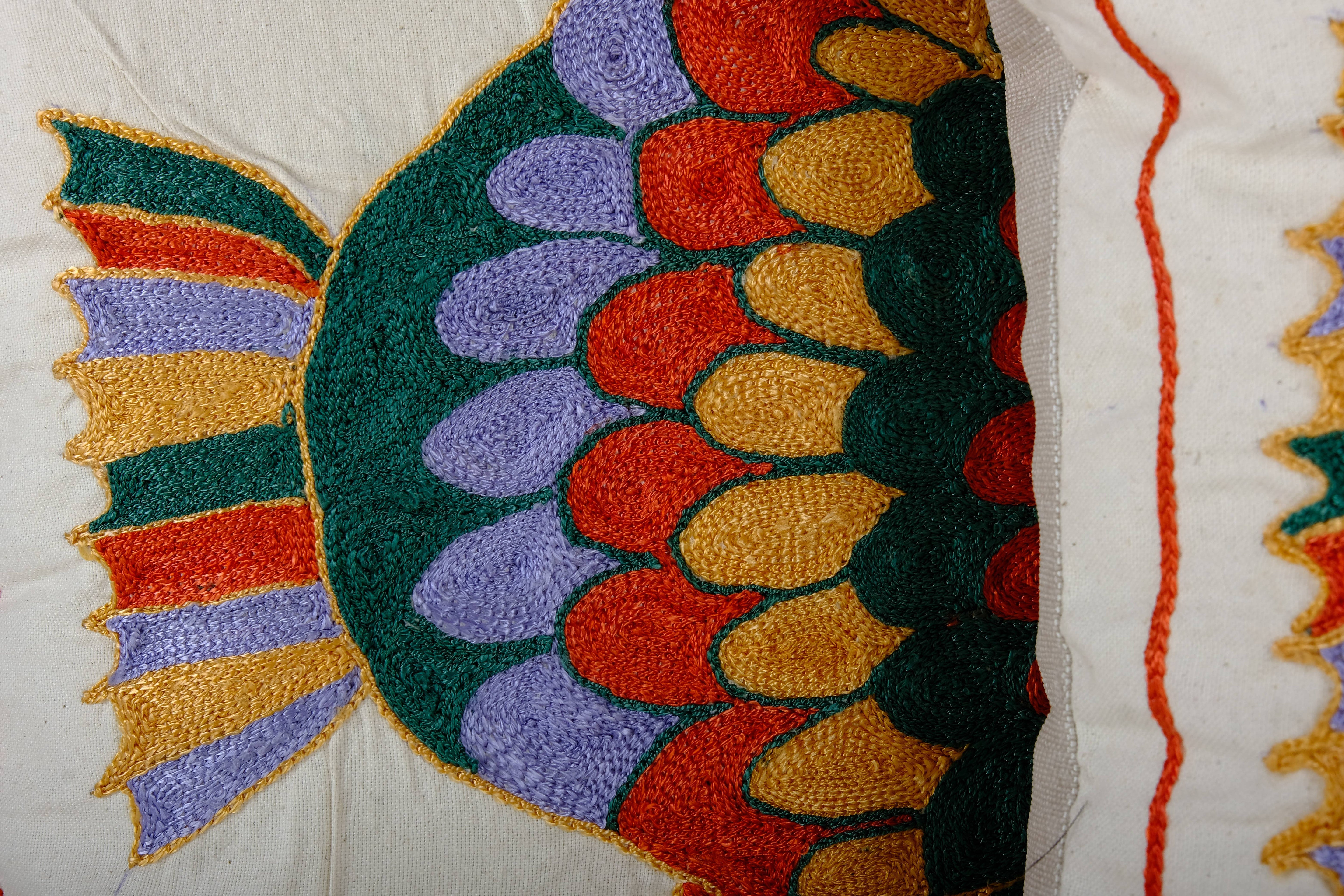 Fish Suzani Pillow Cover Set of 2 | 17'' x 18''