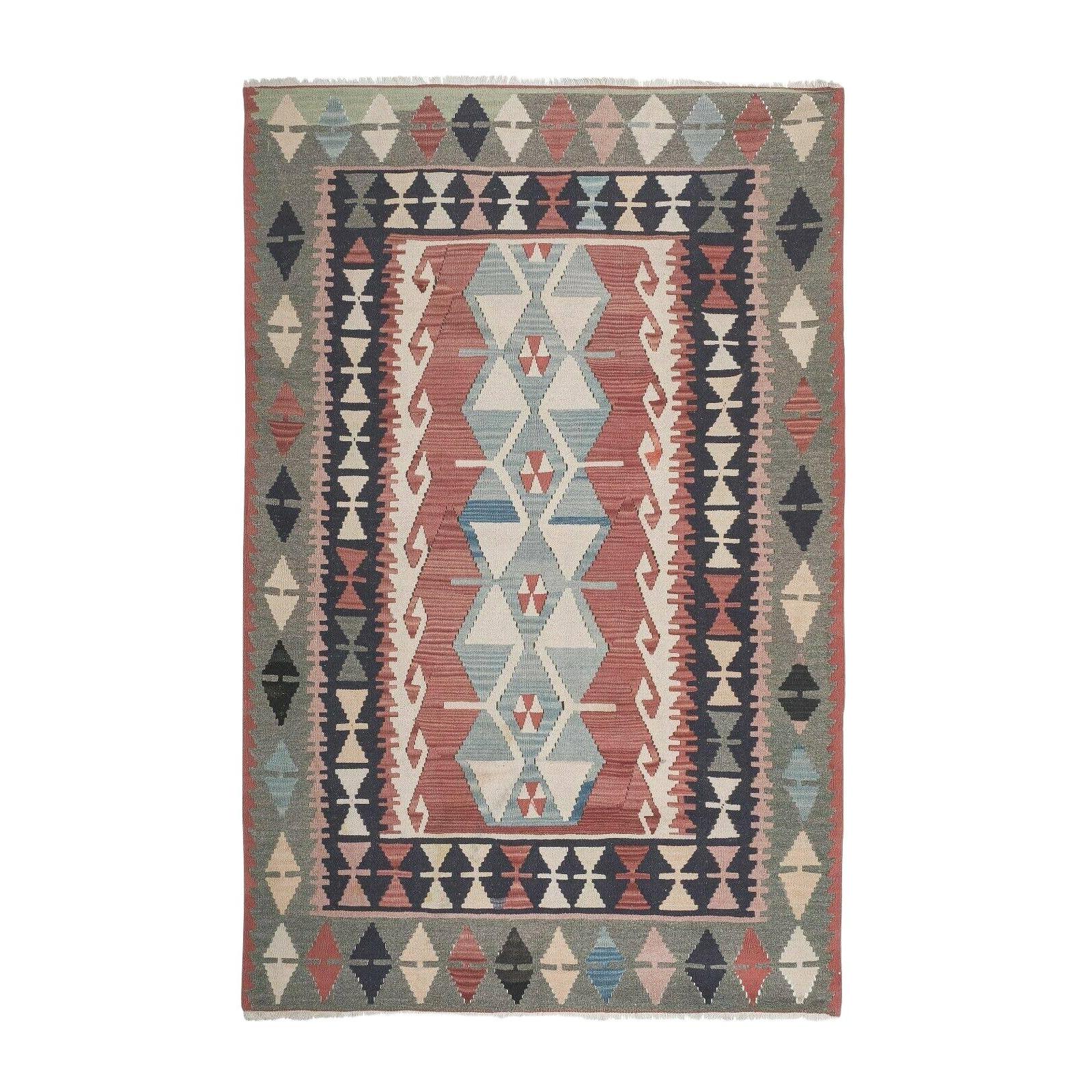 Vintage Turkish Anatolian Kilim Rug 4'8'' x 7'3''