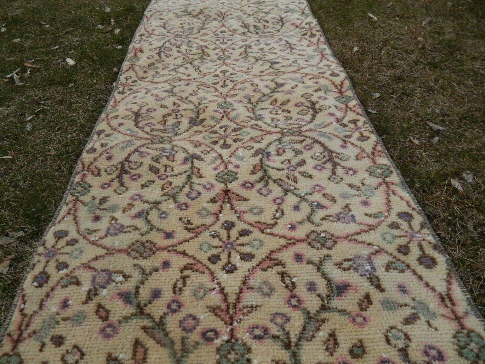 Vintage Turkish Anatolian Oushak Runner 2'1'' x 10'4''