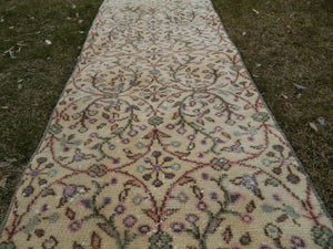 Vintage Turkish Anatolian Oushak Runner 2'1'' x 10'4''