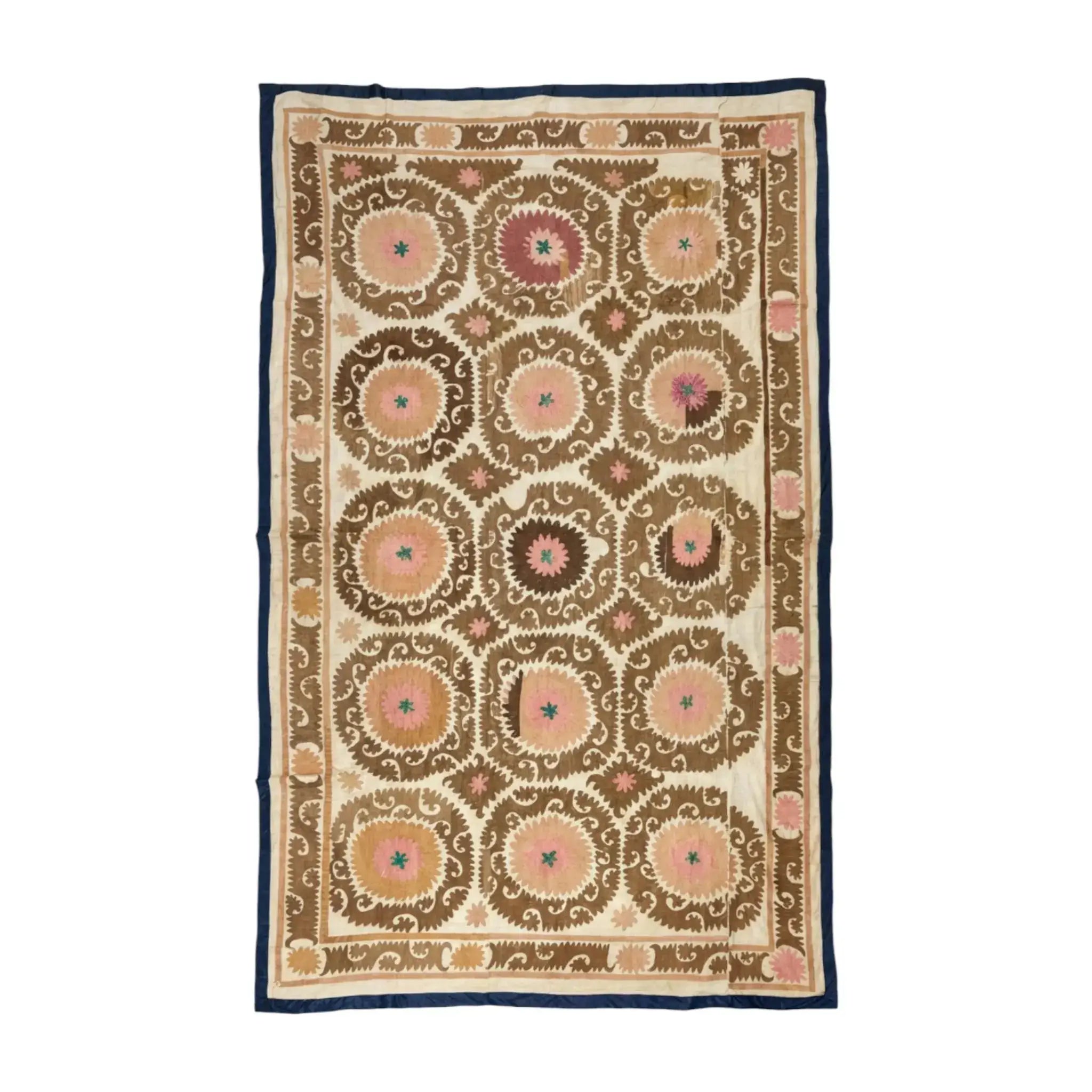 Hand-Embroidered Suzani Wall Hanging & Bedspread 7'3'' x 11'10''