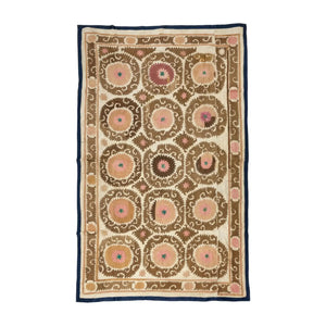 Hand-Embroidered Suzani Wall Hanging & Bedspread 7'3'' x 11'10''
