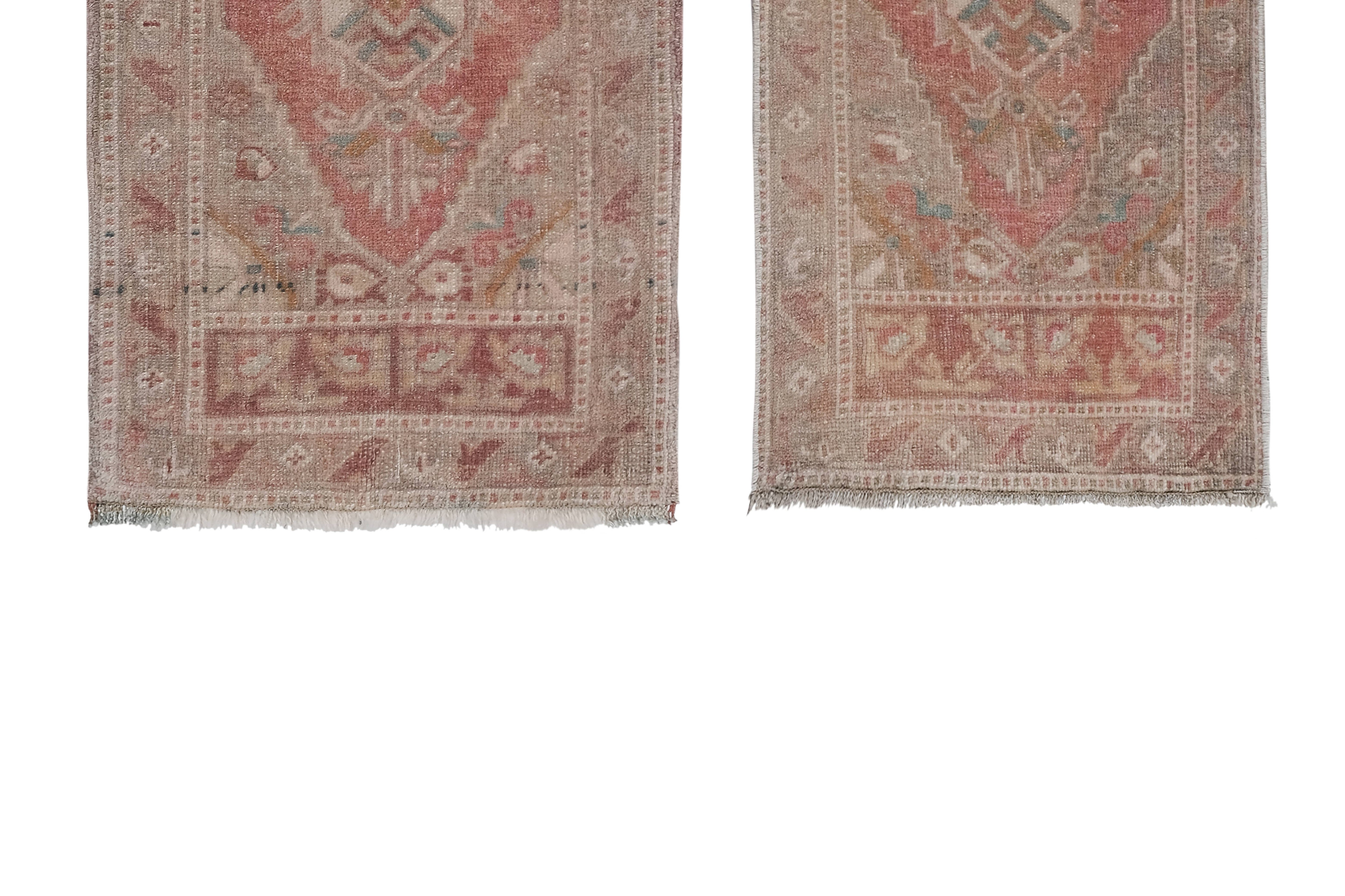 Vintage Oushak Yastik Rugs Set of 2 | 22'' x 41''