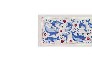Fish Suzani Wall Hanging & Tablecloth | 20'' x 58''