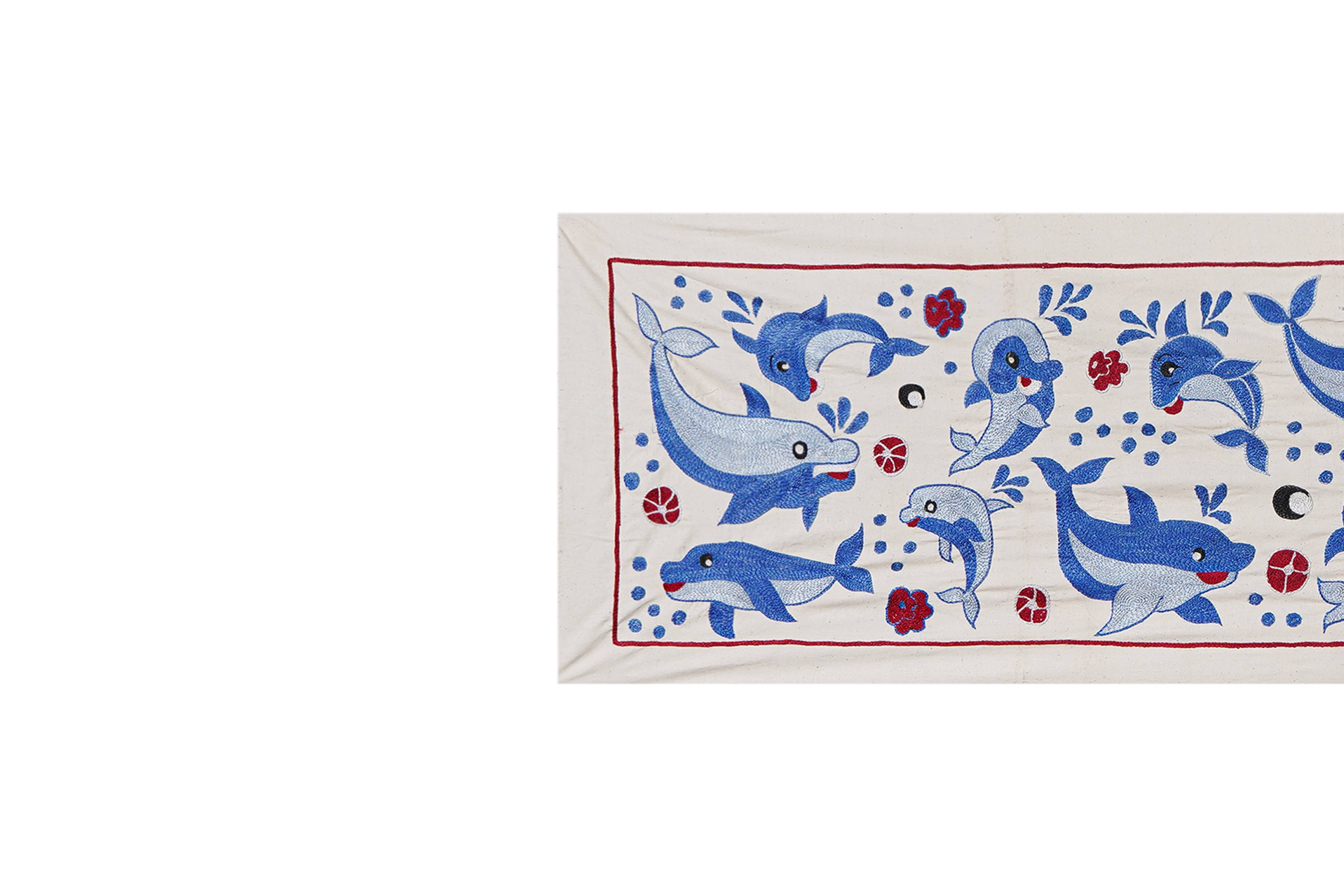Fish Suzani Wall Hanging & Tablecloth | 20'' x 58''