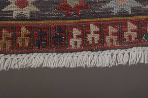 Vintage Animal Pattern Soumac Kilim Runner 3'7'' x 9'1''