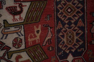 Vintage Soumac Kilim Rug 4' x 6'4''