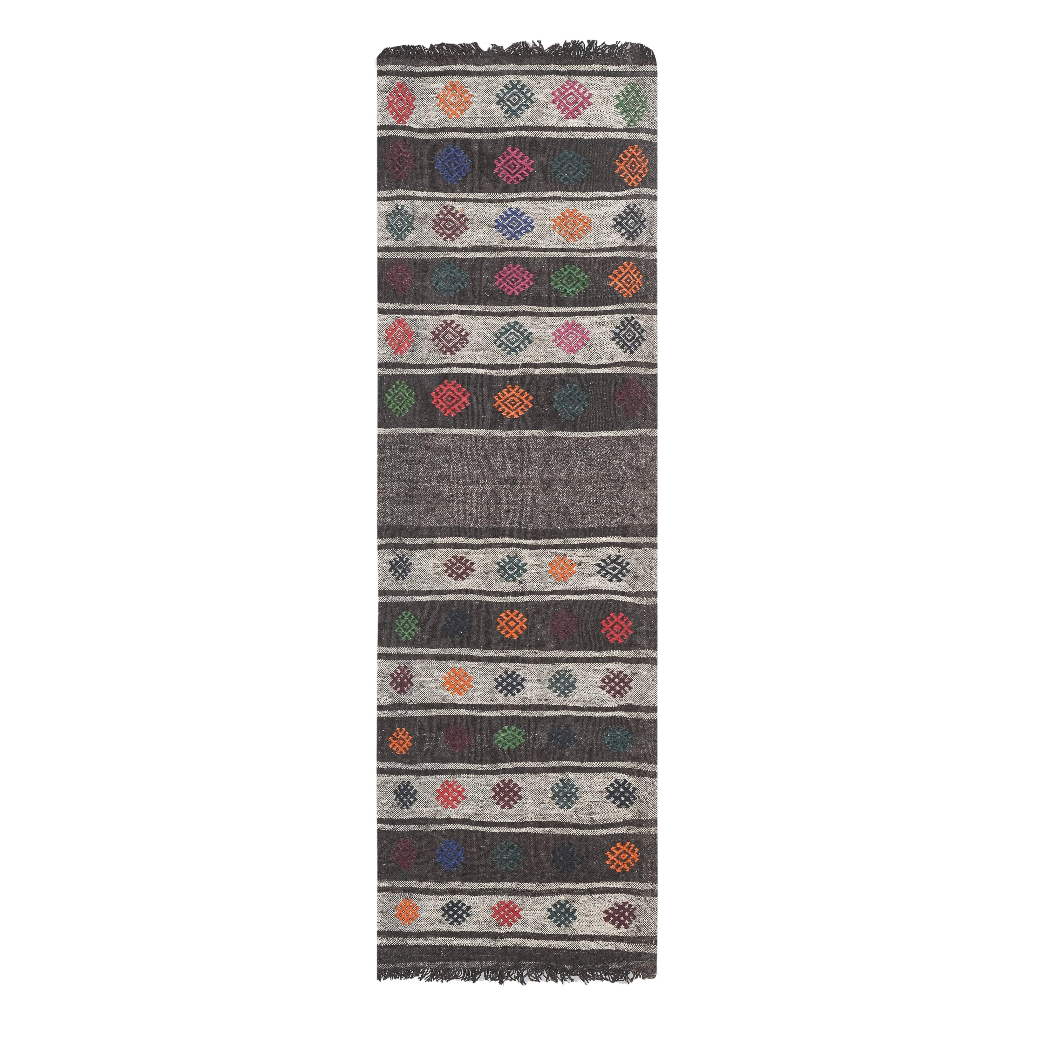Vintage Turkish Kilim Runner 2'1'' x 6'6''