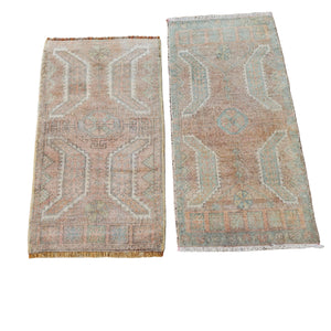 Vintage Turkish Yastik Rugs Set of 2 | 20'' x 37''