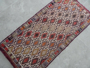 Vintage Konya Yastik Rug 20'' x 41''