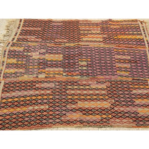 Vintage Turkish Kilim Rug 4'2'' x 5'