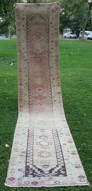 Vintage Kurdish Runner Rug 2'9'' x 13'