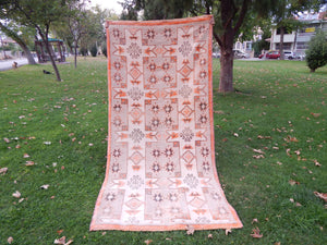 Vintage Turkish Tashpinar Oushak Rug 4'2'' x 8'6''