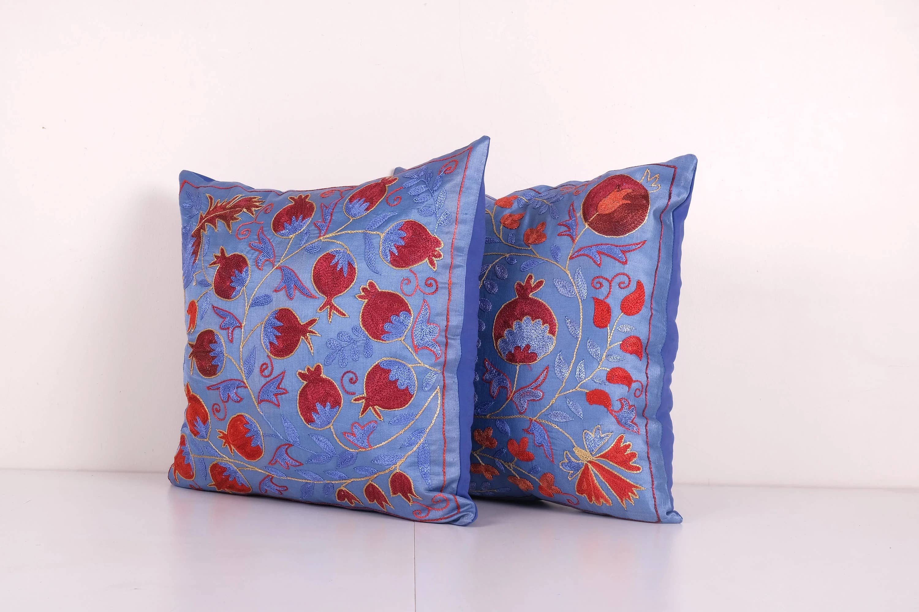 Silk Suzani Pillow Cover Set of 2 | 19'' x 19''