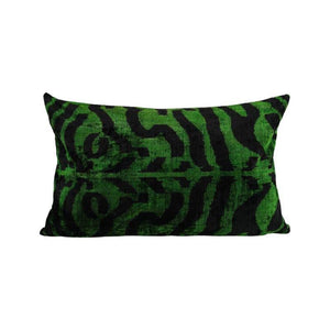 Zebra Silk Ikat Velvet Pillow Cover | 16'' x 24''