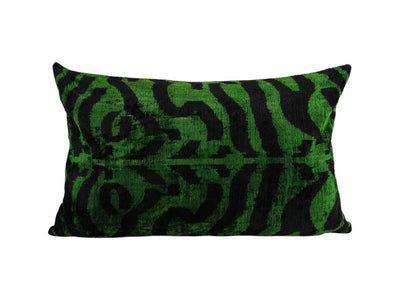 Zebra Silk Ikat Velvet Pillow Cover | 16'' x 24''