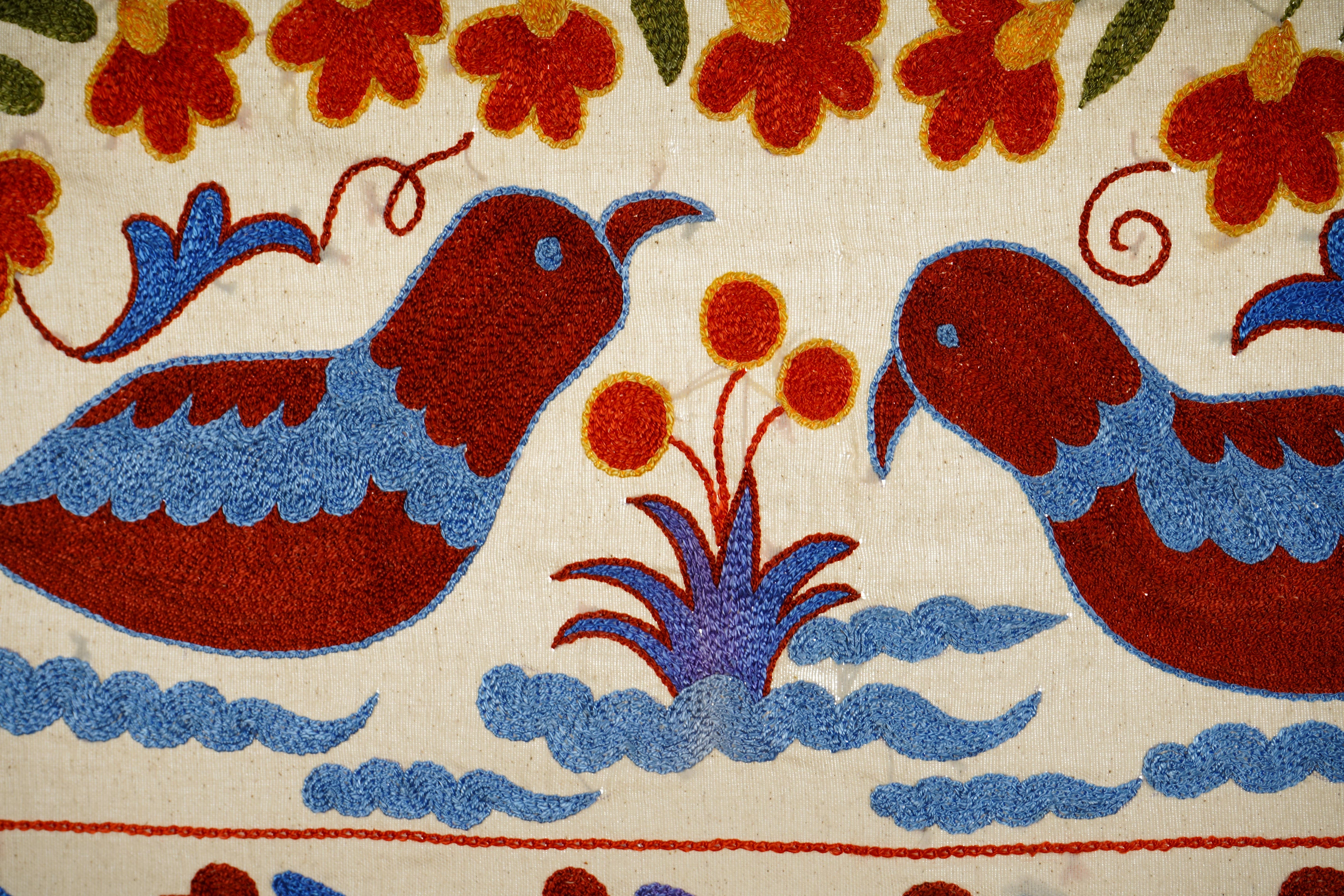Bird Suzani Wall Hanging & Tablecloth | 18'' x 38''